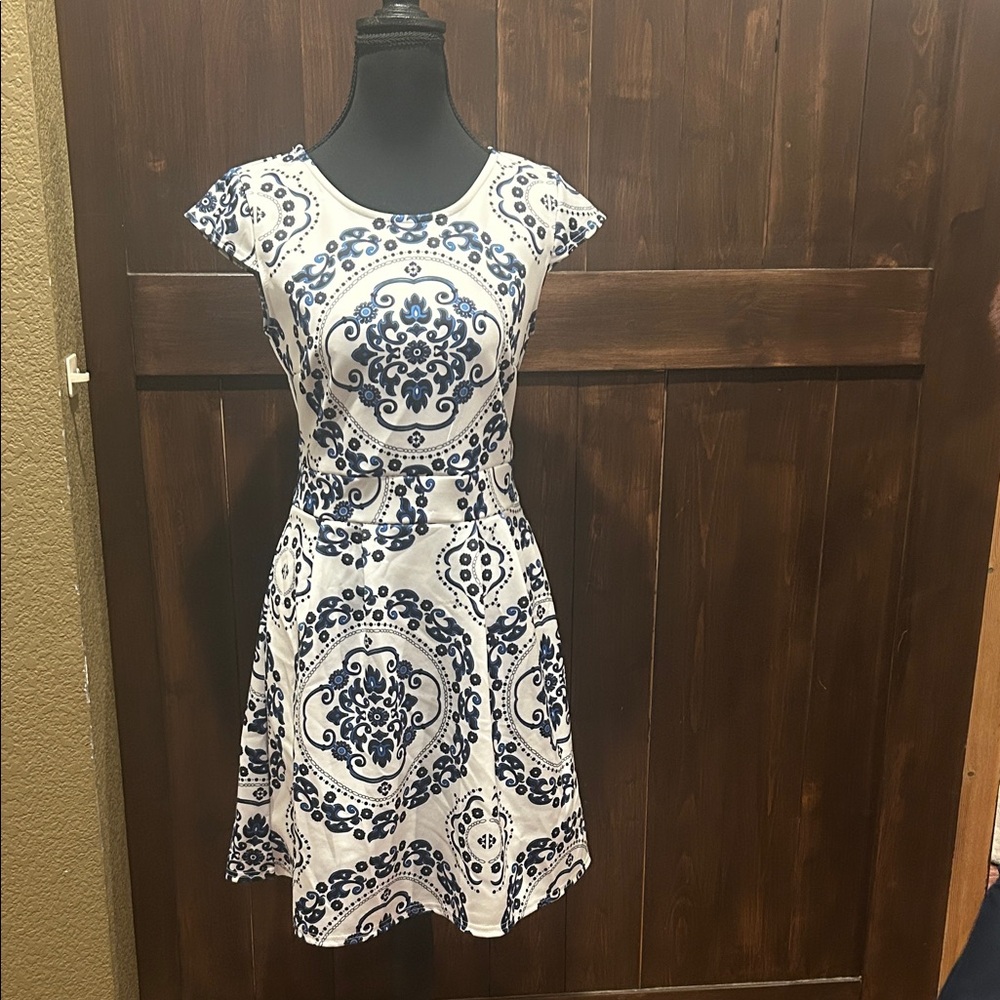 VENUS Navy and White Mini Dress